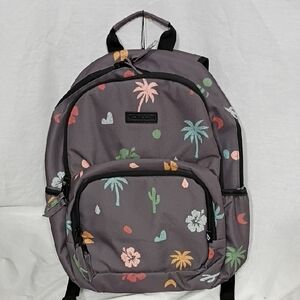 NWT Volcom Little Class Dark Gray Graphic Print School Backpack 17L